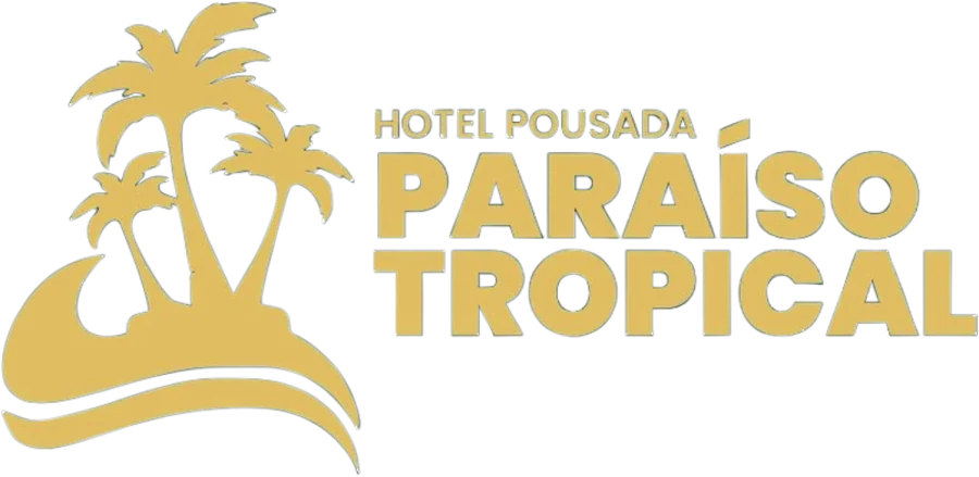 Hotel Pousada Paraíso Tropical logo with three palms above a wave